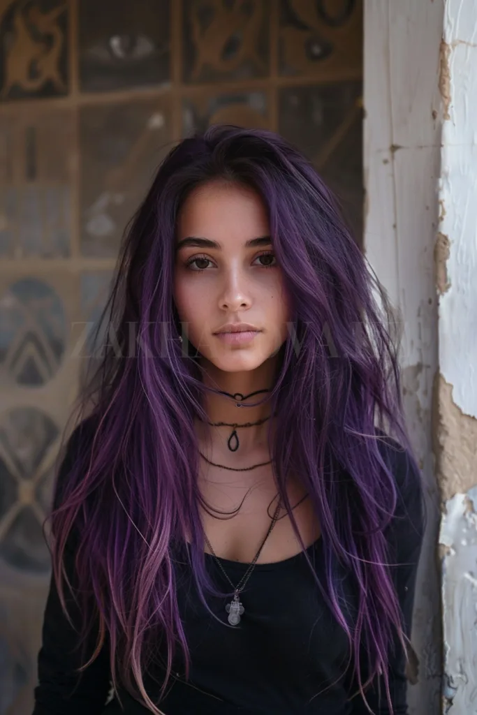 ashy purple hair color