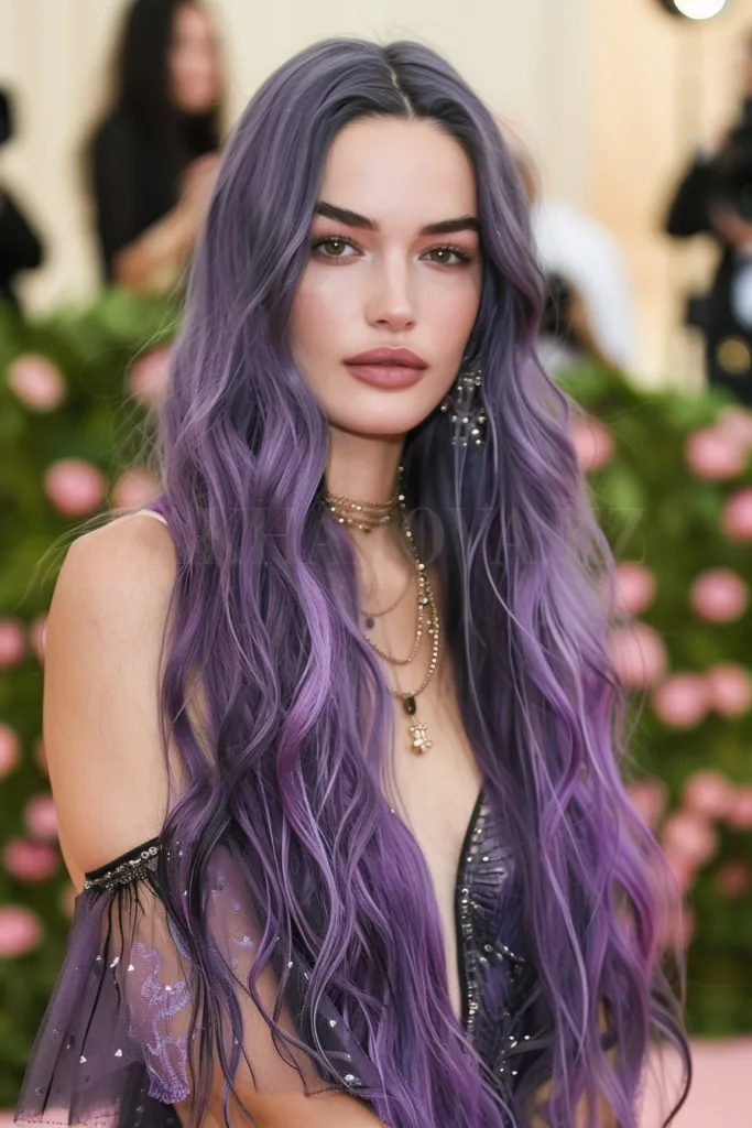 ashy purple hair color