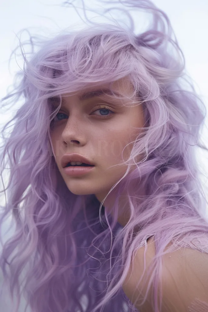 фиолетово-пастельный цвет волос